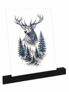Regele Pădurii – Tablou 3D Decorativ Stratificat cu Cerb, Inspirat din Carpați - Img 2