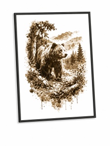Stăpânul Munților – Tablou 3D Decorativ Stratificat cu Urs, Inspirat din Carpați - Img 3