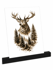 Regele Pădurii – Tablou 3D Decorativ Stratificat cu Cerb, Inspirat din Carpați - Img 2