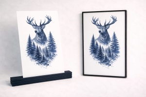 Regele Pădurii – Tablou 3D Decorativ Stratificat cu Cerb, Inspirat din Carpați - Img 4