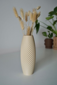Vază decorativă modernă printată 3D – Design texturat pentru flori uscate - Img 4