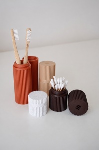 Set călătorie pentru igienă orală (4 piese) printat 3D – Transport și depozitare accesorii de igienă și makeup