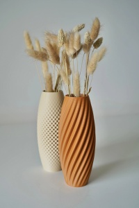 Vază decorativă modernă printată 3D – Design texturat pentru flori uscate