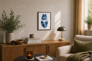 Gardianul Pădurii – Tablou 3D Decorativ Stratificat cu Lup, Inspirat din Carpați - Img 5