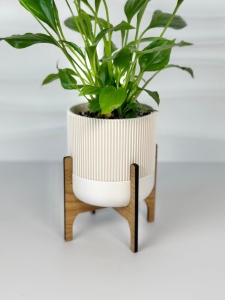 Ghiveci decorativ printat 3D pentru plante de interior – Ghiveci cu rezervor de apă și sistem de drenaj - Img 3