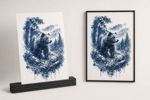 Stăpânul Munților – Tablou 3D Decorativ Stratificat cu Urs, Inspirat din Carpați - Img 4