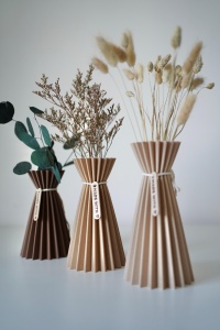 Vază decorativă plisată printată 3D – Design modern minimalist - Img 4