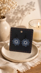 Cercei Floare Albastră – Ușori | Design Floral Elegant - Img 2