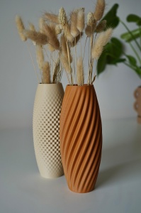 Vază decorativă modernă printată 3D – Design texturat pentru flori uscate - Img 5