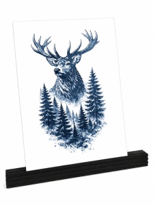 Regele Pădurii – Tablou 3D Decorativ Stratificat cu Cerb, Inspirat din Carpați - Img 2
