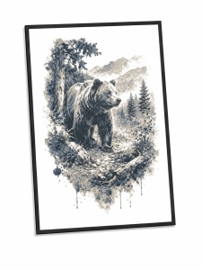 Stăpânul Munților – Tablou 3D Decorativ Stratificat cu Urs, Inspirat din Carpați - Img 3