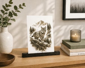 Umbra Pădurii – Tablou 3D Decorativ Stratificat cu Râs, Inspirat din Carpați