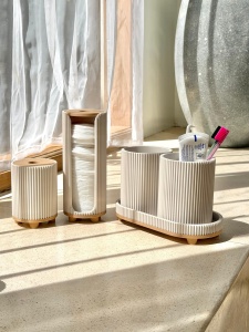 Set organizatoare baie pentru dischete demachiante și bețișoare de urechi – Design modern, printat 3D - Img 3