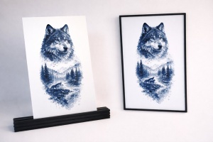 Gardianul Pădurii – Tablou 3D Decorativ Stratificat cu Lup, Inspirat din Carpați - Img 4