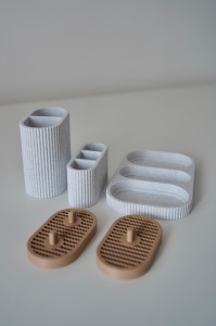 Organizator baie pentru periuțe de dinți electrice și accesorii printat 3D – Suport cu tavă de scurgere detașabilă - Img 3