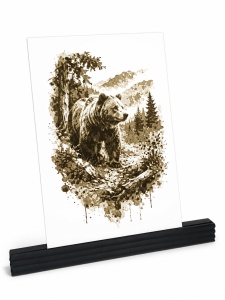 Stăpânul Munților – Tablou 3D Decorativ Stratificat cu Urs, Inspirat din Carpați - Img 2