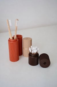 Set călătorie pentru igienă orală (4 piese) printat 3D – Transport și depozitare accesorii de igienă și makeup - Img 3