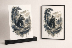 Stăpânul Munților – Tablou 3D Decorativ Stratificat cu Urs, Inspirat din Carpați - Img 4