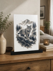 Umbra Pădurii – Tablou 3D Decorativ Stratificat cu Râs, Inspirat din Carpați