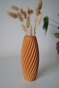 Vază decorativă modernă printată 3D – Design texturat pentru flori uscate - Img 3
