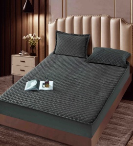 Husa tip topper din catifea 180x200cm + 2 fete de perna