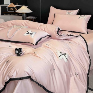 Lenjerii de pat bumbac 100% satin premium cu broderie deluxe, 4 piese