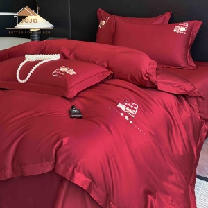 Lenjerii de pat bumbac 100% satin premium cu broderie deluxe, 4 piese