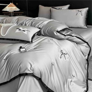Lenjerii de pat bumbac 100% satin premium cu broderie deluxe, 4 piese