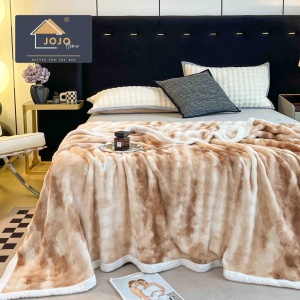 Patura cocolino cu bordura alba 200x230, textura soft