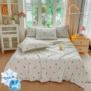 Pilotă de Vară Răcoroasă Premium cu Tehnologie Cooling Touch – 200x230 cm + 2 Fețe de Pernă 50x70 cm