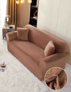 Set husa elastica catifea pentru canapea 2 locuri, 130cm - 180cm