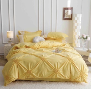 Set lenjerie de pat premium, cu inimioare brodate, 6 piese