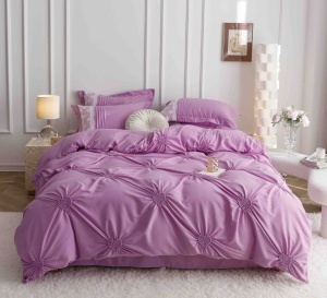Set lenjerie de pat premium, cu inimioare brodate, 6 piese