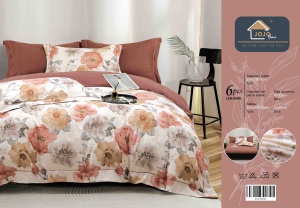Set lenjerie de pat premium, în cutie cadou, 6 piese, cu elastic - Img 8