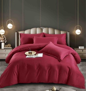 Set lenjerie de pat single, damasc premium, 4 piese - Img 2