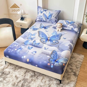 Husa de pat imprimeu 5D cu elastic 160x200cm + 2 fete de perna