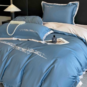 Lenjerii de pat bumbac 100% satin premium cu broderie deluxe, 4 piese - Img 3