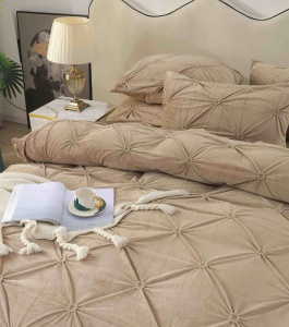 Set lenjerie de pat catifea deluxe, 4 piese, cu elastic - Img 4