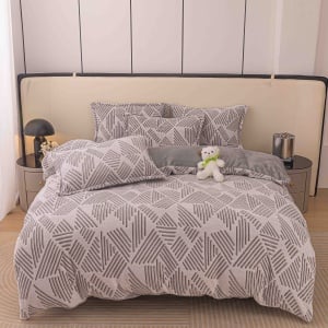 Set lenjerie de pat cocolino pufoasa, 4 piese, cu elastic