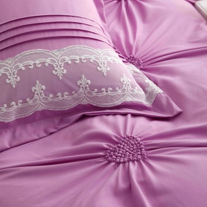 Set lenjerie de pat premium, cu inimioare brodate, 6 piese - Img 8