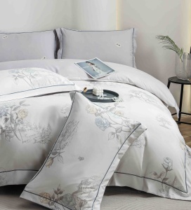 Set lenjerie de pat premium, în cutie cadou, 6 piese, cu elastic - Img 2
