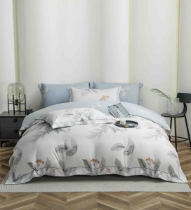 Set lenjerie de pat premium, în cutie cadou, 6 piese, cu elastic