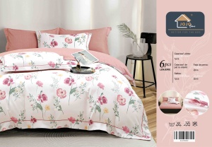 Set lenjerie de pat premium, în cutie cadou, 6 piese, cu elastic - Img 2