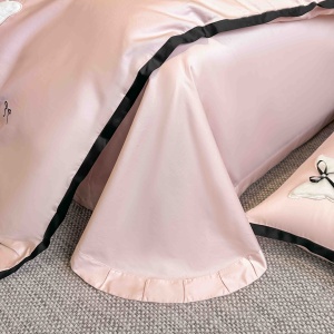 Lenjerii de pat bumbac 100% satin premium cu broderie deluxe, 4 piese - Img 5