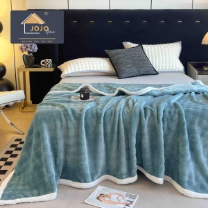 Patura cocolino cu bordura alba 200x230, textura soft