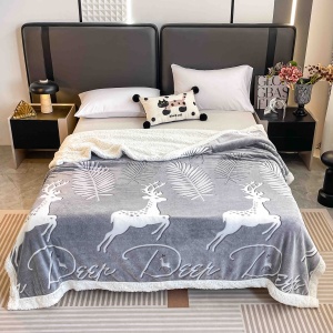 Patura cocolino cu imprimeu si blanita, 200x230cm