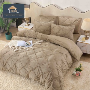 Set lenjerie de pat catifea deluxe, 4 piese, cu elastic