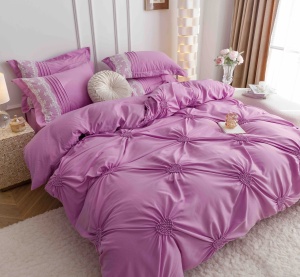 Set lenjerie de pat premium, cu inimioare brodate, 6 piese - Img 5