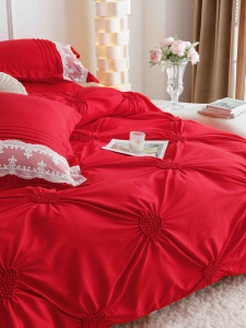 Set lenjerie de pat premium, cu inimioare brodate, 6 piese - Img 7