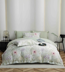 Set lenjerie de pat premium, în cutie cadou, 6 piese, cu elastic